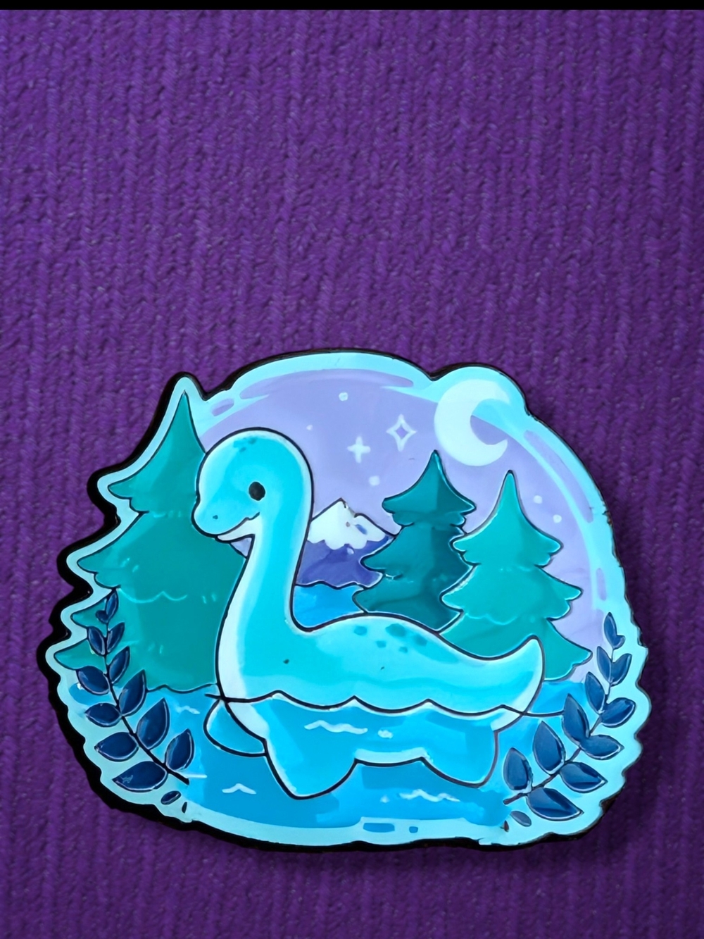 Blue Loch Ness Monster Enamel Pin -  Cute Cryptid